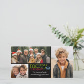 Fotokarte: Frohe Weihnachten mit 3 Foto Collage (Stehend Vorderseite)