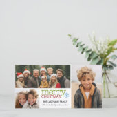 Fotokarte: Frohe Weihnachten mit 3 Foto Collage (Stehend Vorderseite)