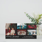 Fotokarte: Frohe Weihnachten mit 5 Foto Collage (Stehend Vorderseite)
