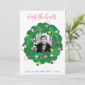 Fotokarte für den Weihnachtskranz Feiertagskarte (Stehend Vorderseite)