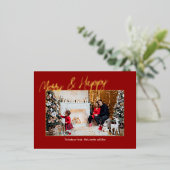 Fotokarte für Elegante Foil-Familie Folie Einladungspostkarte (Stehend vorne)