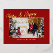 Fotokarte für Elegante Foil-Familie Folie Einladungspostkarte (Vorderseite)