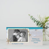 Fotokarte für Familien am Meer Feiertagskarte (Stehend Vorderseite)
