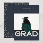 Fotokarte für fett formatierten Abschluss Ankündigung (Vorne/Hinten)