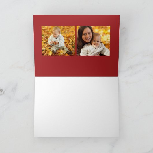 Fotokarte für geflochtene Weihnachten und Berries (Innenseite)