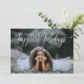 Fotokarte für glücklichste Tage überlagern Feiertagskarte (Stehend Vorderseite)