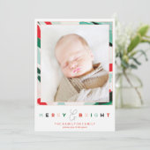 Fotokarte für helle Frame Holiday Feiertagskarte (Stehend Vorderseite)