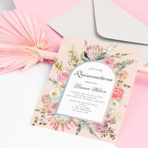 Fotokarte für moderne böhmische Quinceanera Save The Date