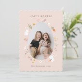 Fotokarte für Osterblättern Feiertagskarte (Stehend Vorderseite)