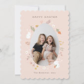 Fotokarte für Osterblättern Feiertagskarte (Vorderseite)
