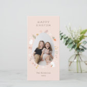 Fotokarte für Osterblättern Feiertagskarte (Stehend Vorderseite)