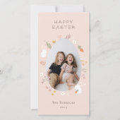 Fotokarte für Osterblättern Feiertagskarte (Vorderseite)