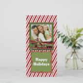 Fotokarte für Peppermint-Zug Feiertagskarte (Stehend Vorderseite)