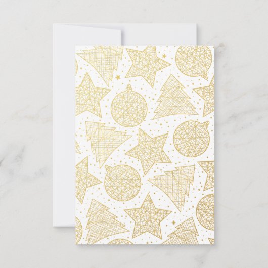 Fotokarte Gold und White Weihnachten Einladung (Rückseite)