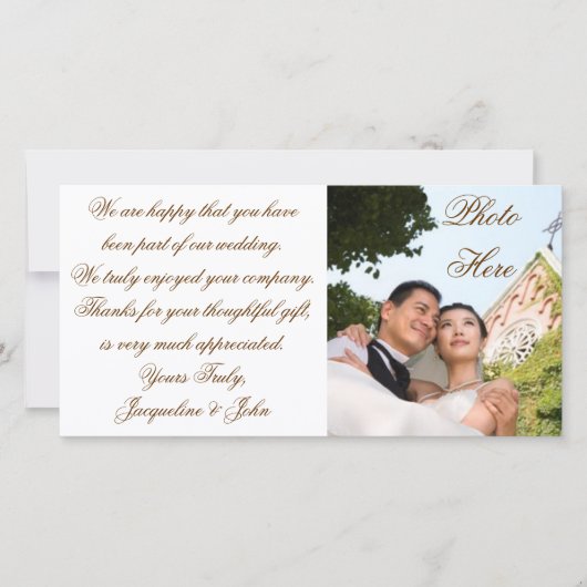 Fotokarte ~ Hochzeit Danke (Vorderseite)