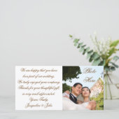 Fotokarte ~ Hochzeit Danke (Stehend Vorderseite)