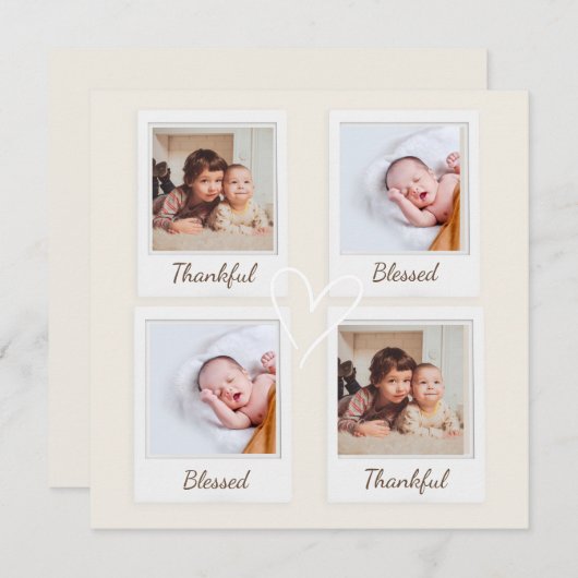 Fotokarte im Polaroidstil - Danke und gesegnet (Vorne/Hinten)