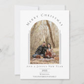 Fotokarte mit weißer, moderner Arschfokale Feiertagskarte (Vorderseite)