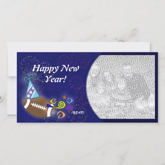 Fotokarte - Neujahrsfußball Feiertagskarte (Vorderseite)