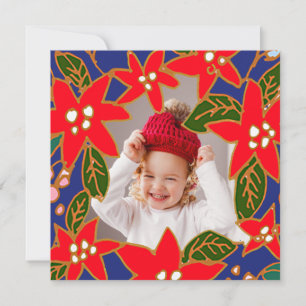 Fotokarte Poinsettias Holiday Feiertagskarte