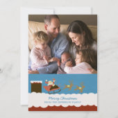 Fotokarte Santa und Reindeer Feiertagskarte (Vorderseite)