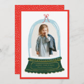 Fotokarte Snow Globe Illustration Holiday Feiertagskarte (Vorne/Hinten)
