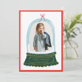 Fotokarte Snow Globe Illustration Holiday Feiertagskarte (Stehend Vorderseite)