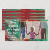 Fotokarte "Weihnachtsreds & Grüntöne" Feiertagskarte (Vorne/Hinten)