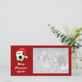 Fotokarte - Weihnachtssoccerball Feiertagskarte (Stehend Vorderseite)