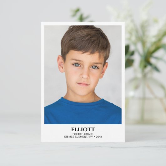 Fotokarte zum Schuljahr (Stehend Vorderseite)