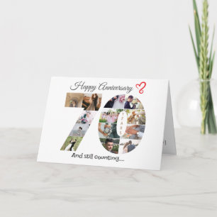 Fotokarte zum siebzigjährigen Hochzeitstag Dankeskarte
