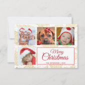 Fotokarten der Familie Gold & White Weihnachten Einladung (Vorderseite)