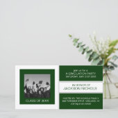 Fotokarten für den grünen und weißen Abschluss (Stehend Vorderseite)