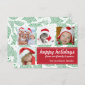 Fotokarten für den grünen und weißen Weihnachtsurl Einladung (Vorne/Hinten)