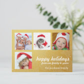 Fotokarten für Gold und White Holiday Einladung (Stehend Vorderseite)