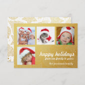 Fotokarten für Gold und White Holiday Einladung (Vorne/Hinten)