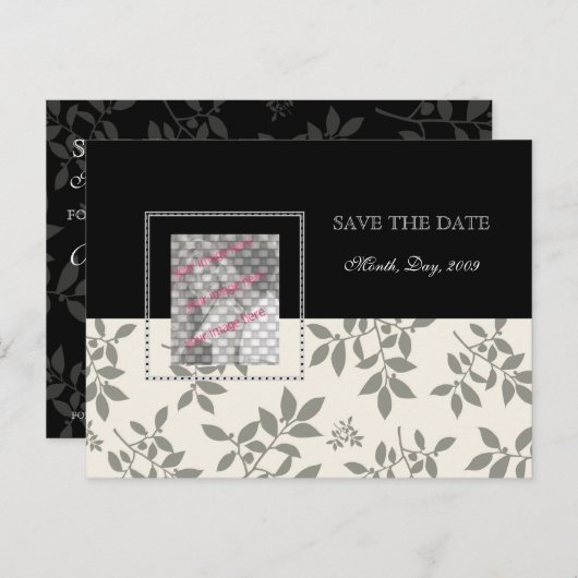 Fotokarten, Schwarz-weiße Save the Date Postkarten (Vorne/Hinten)