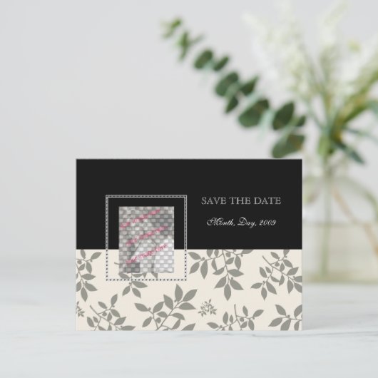 Fotokarten, Schwarz-weiße Save the Date Postkarten (Stehend Vorderseite)