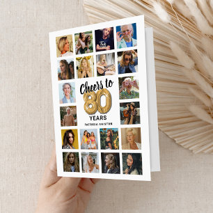 Fotokassenkarte zum 80. Geburtstag Einladung