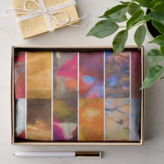 Fotokunst im Herbst in bunten Streifen Seidenpapier (Geschenk)