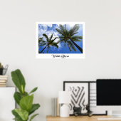 Fotokunst - Palmen auf Waikiki Beach Poster (Heimbüro)