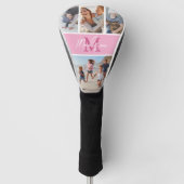 Fotolack Rosa Monogramm Golf Headcover (Vorderseite)
