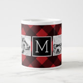 Fotolage - Monogram Red Black Buffalo Kariert Jumbo-Tasse (Vorderseite)