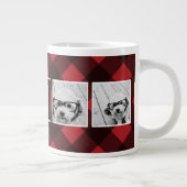 Fotolage - Monogram Red Black Buffalo Kariert Jumbo-Tasse (Rechts)