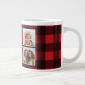 Fotolage - Monogram Red Black Buffalo Kariert Jumbo-Tasse (Rechts)