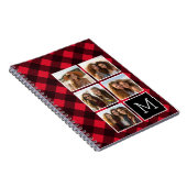 Fotolage - Monogram Red Black Buffalo Kariert Notizblock (Rechte Seite)