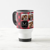 Fotolage - Monogram Red Black Buffalo Kariert Reisebecher (Vorderseite Links)