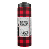 Fotolage - Monogram Red Black Buffalo Kariert Thermosbecher (Vorderseite)