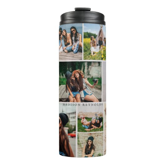 Fotolage und Monogramm Thermosbecher (Vorderseite)