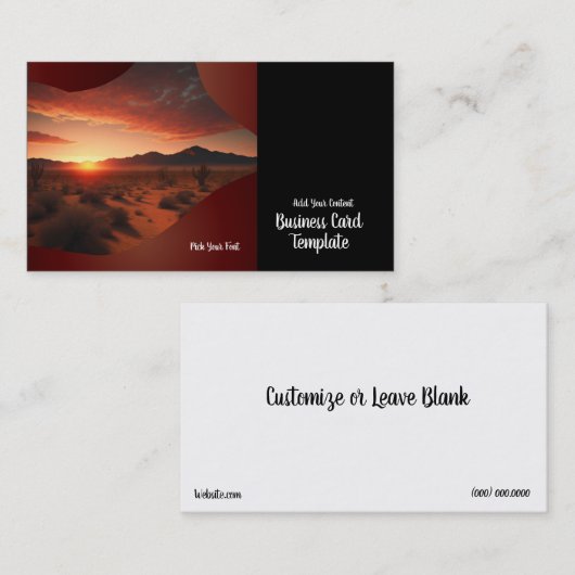 Fotolandschaft Sunset Business Card Visitenkarte (Vorne/Hinten)
